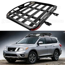 Aluminum 50" Car Roof Rack Cargo Basket Carrier Cross Bar For Nissan Pathfinder
