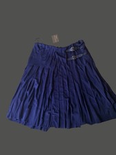 Ralph Lauren Black Label Skirt Navy Lambskin Leather Buckle. Women  s L.