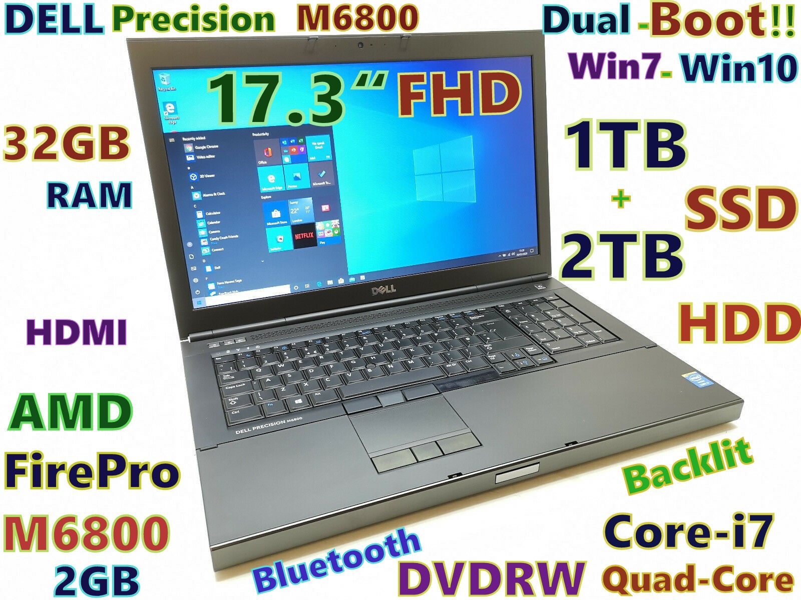 DELL M6800 Dual-Boot Workstation with SSD