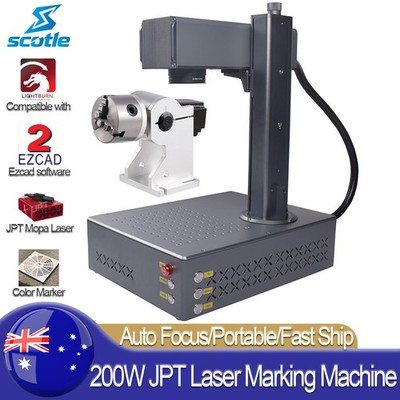 200W Portable JPT Mopa Auto Focus Fiber Laser Marking Machine Marker Engraving