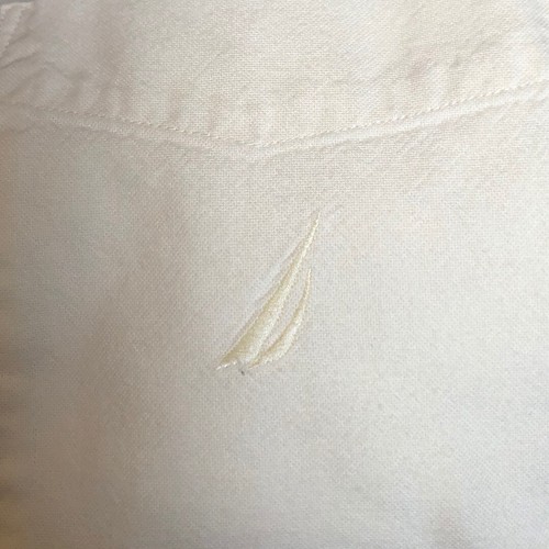 Nautica Mens XL Pale Yellow OCBD Long Sleeve Dress Shirt - Picture 3 of 6