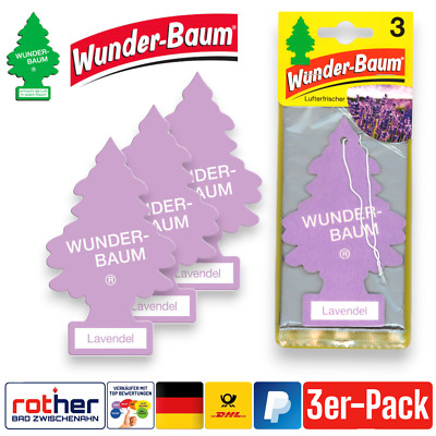 Wunderbaum Auto Lufterfrischer Duftbaum Autoduft Duft Lavendel 3er Karte