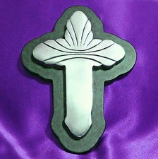 Croce da parete nera e argento - famosa mfg, PREZZO VALORE - SPEDIZIONE IMMEDIATA!