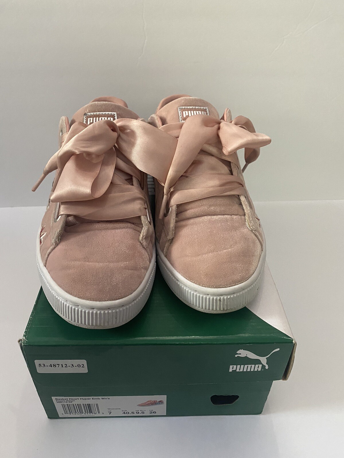 puma basket heart peach beige