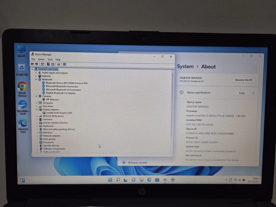 Fast WINDOWS 11 HP Laptop 250 G7 Core i5-8TH GEN 8GB RAM 256GB NVMe SSD Wifi - Image 2 of 4