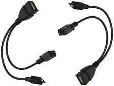 2-Pack OTG Y Cable Adapter USB-A Female to Micro USB Male Female Power/Data