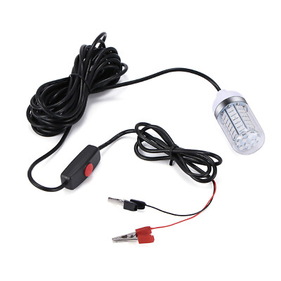 1Pc LED Underwater Fishing Lure Bait Light Night Submersible Squid Lamp 12-24V