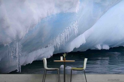 3D Sea Ice White Ripple Self-adhesive Removeable Wallpaper Wall Mural1 1161