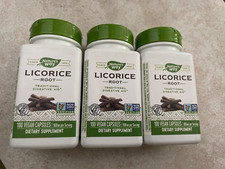 3 Nature's Way Licorice Root 450 mg 100x3 300 Veg Caps Exp:11/28 digestive aid