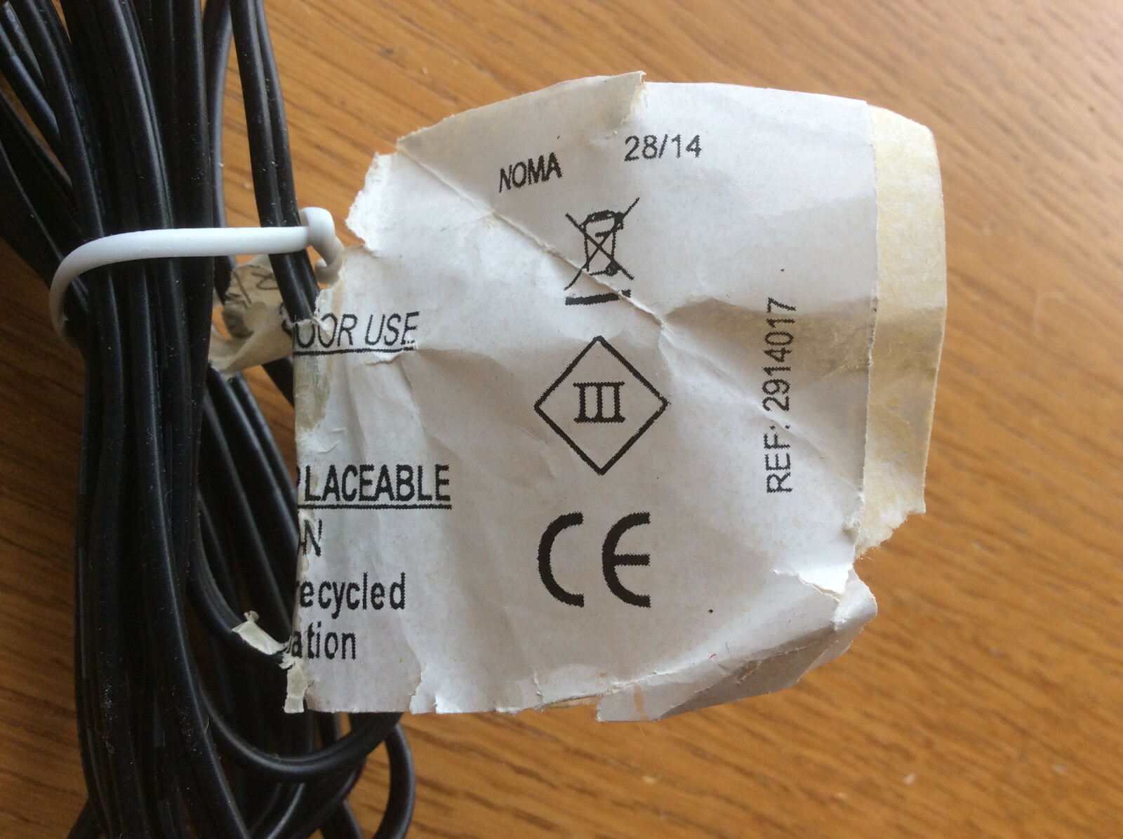 Noma Christmas Light Transformer Mains Adaptor Plug NF120060 12v 500ma