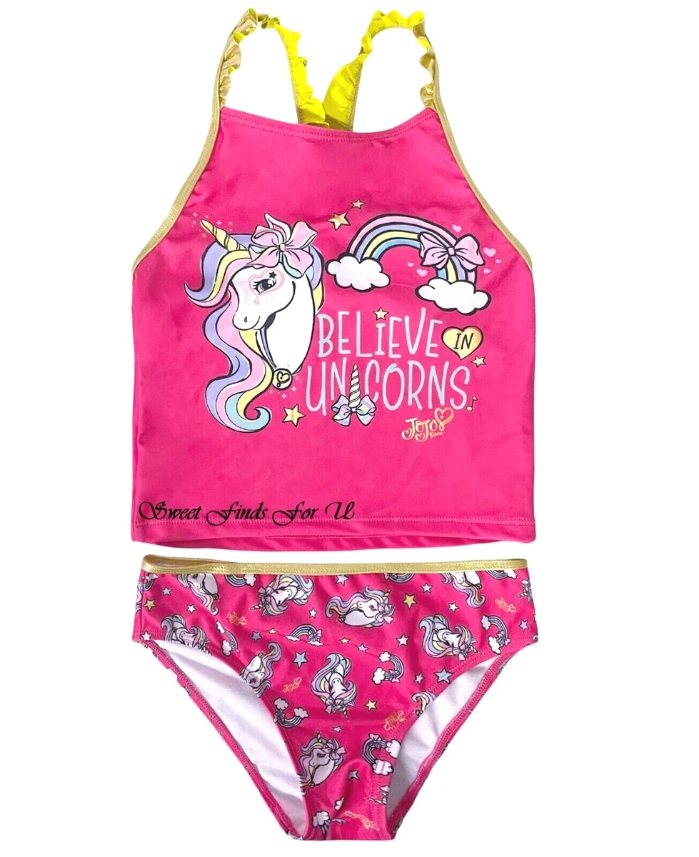 NWT JoJo Siwa Swimsuit Tankini Girls Size 5-6 6x UPF 50+ 2 piece Set  Unicorn NEW