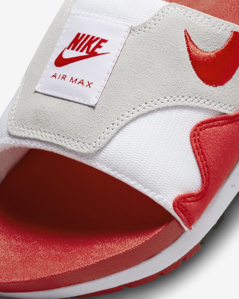 Nike Air Max 1 Slide White University Red DH0295-103 Brand New | eBay