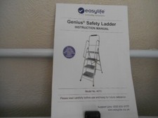 safety steps with handrail. white with four steps