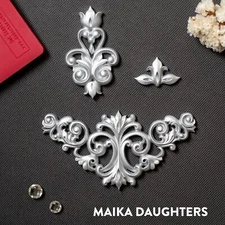 Silicone Molds for Resin AVANT-GARDE CORNERS Vintage Fondant Clay Craft Jewelry