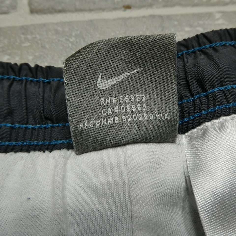 ВИНТАЖНЫЙ Nike сплетенный трек женщин XS синий хлопок с подкладкой лодыжки молнии серый ярлык - Изображение 3 из 4