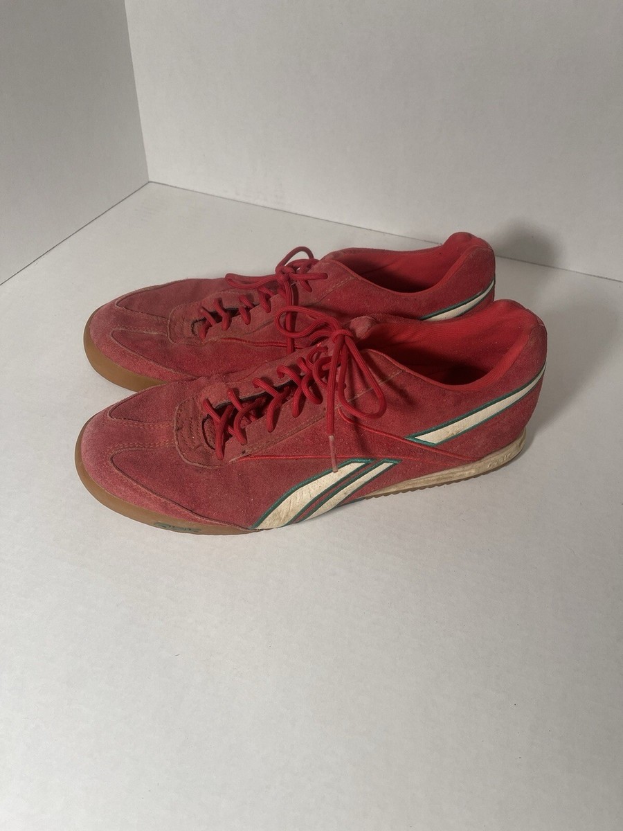 Vintage Reebok Red Suede Sneakers Shoes Men's Size Gum Soles