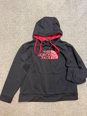 Youth Large Polyblend The North Face Hoodie Black/Red