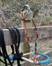 Bitless Hackamore Rawhide Bosal Mecate Complete Set New Horse Tack