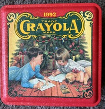 Vintage 1992 CRAYOLA Holiday Edition Collectible Tin Made In USA
