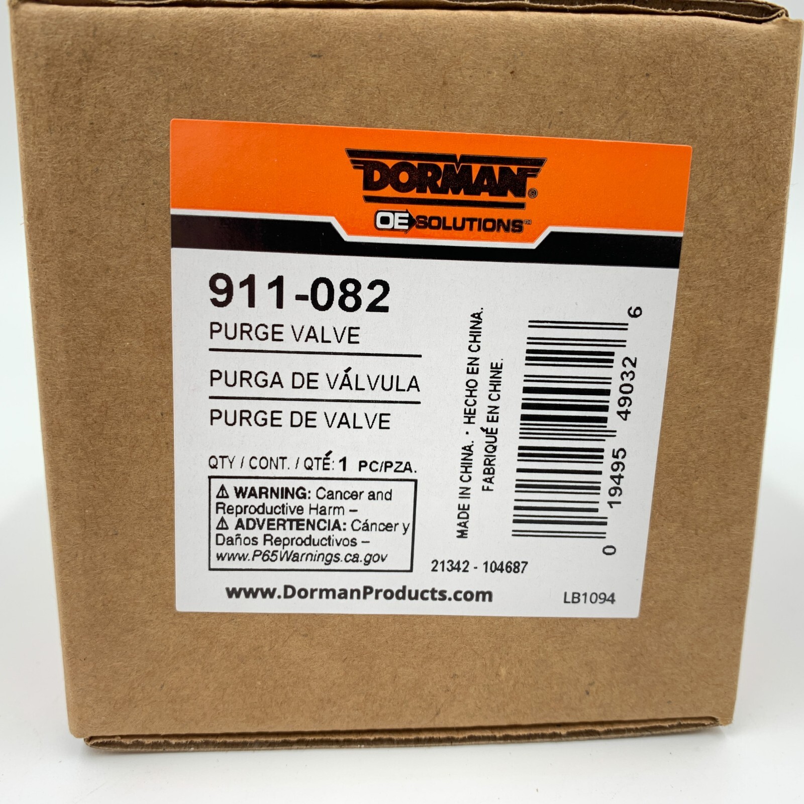 Dorman 911082 Evap Emissions Purge Solenoid Valve For 0920 GM V6 217