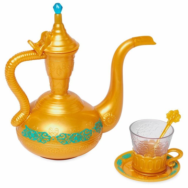 13 pc ALADDIN TEA SET Pretend Play Cups Saucers Spoons Teapot Disney