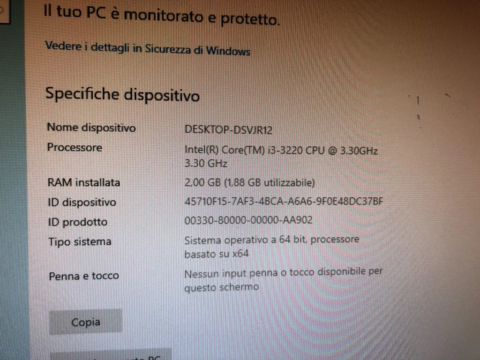 PC fisso completo usato Hp 2 gb di RAM, hard disk 120 gb, ottime condizioni - Immagine 3 di 4