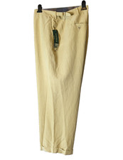 Lauren Ralph Lauren Womens Sz 20 Pants Silk, Linen Tan, Light Wheat NEW