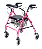 Lumex Walkabout Lite Four Wheel Rollator Padded Seat For Comfort, 12 Pound, Pink Lumex Walkabout Lite Four Wheel Rollator Padded Seat For Comfort, 12 Pound, Pink