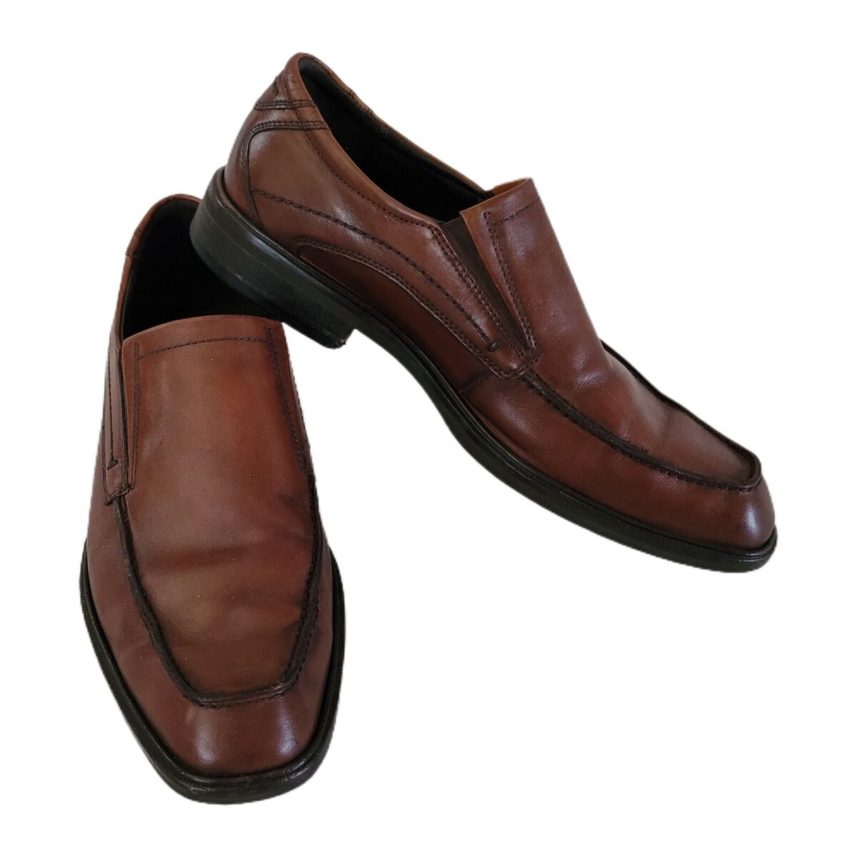 ECCO Men's Brown Leather Loafers Casual Dress Shoes Size US 42 EU