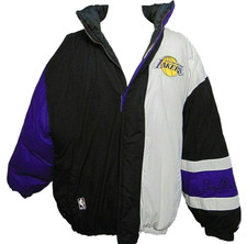 L. A. Lakers NBA Down Puffer Jacket Mens 2XL Reversible Vintage Starter Heavy