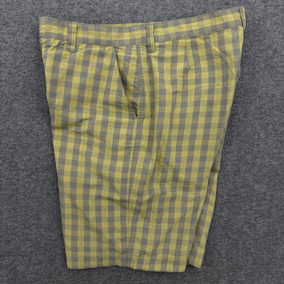 Pantalones Cortos Patagonia Para Hombre 32 Bermudas Verdes Cuadros Algodón Orgánico Elástico 11" Chino Foto 3 de 4