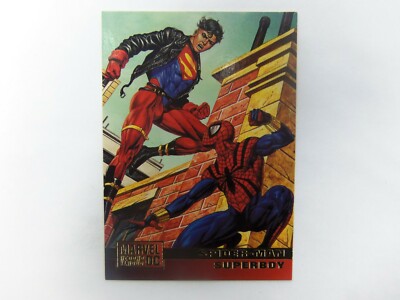 1995 Marvel Versus DC Comic Trading Card Spider-Man vs Superboy