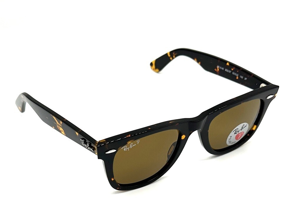 Ray Ban Wayfarer Tortoise Polarized Sunglasses RB2140 902/57 54mm