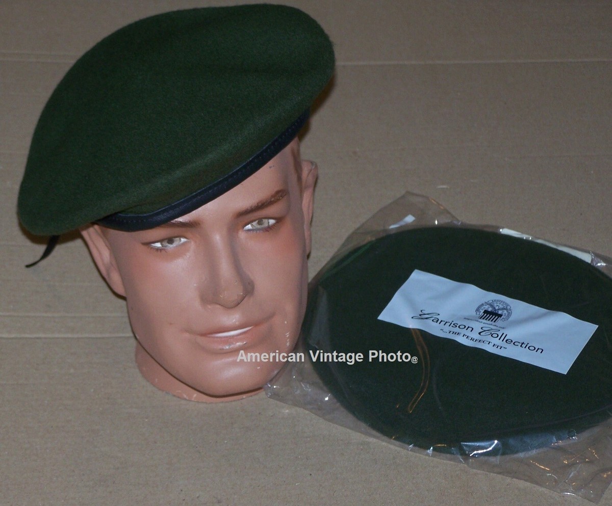 9448 Us Army Style Berets, 100% Wool British Military Berets For Men Black Army Beret, Wool Size 7 1/2 main image 3