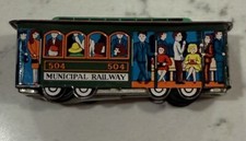 Vintage Tin Toy Train Trolley Car Powell Mason Municipal Railway 514 Japan