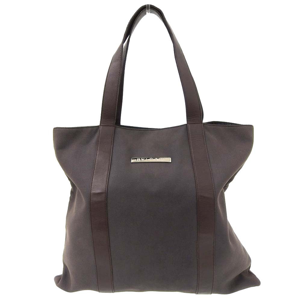 Bvlgari Brown Canvas Tote Bag for Women One Size