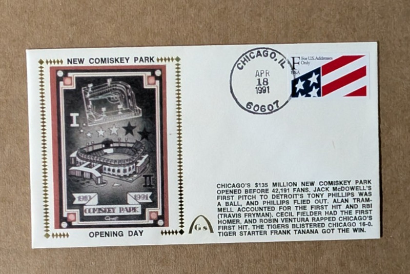 4-18-91 Gateway Silk Cachet Opening Day New Comiskey Park