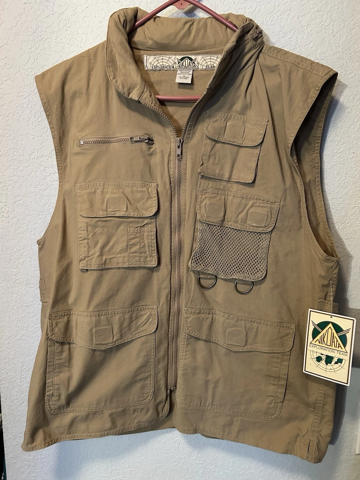 Nikoata Vest Men’s Size L Exploration Team Style Tan Color