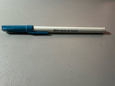 One Vintage Bic Biro ball point blue ink pen - works - see description