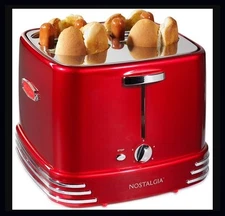 Nostalgia  Electrics Pop-Up 4 Hot Dog Toaster. Retro Red.