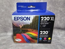 Genuine Epson T220XL-BCS 220XL Black  220 CMY Ink Cartridges Combo Exp 01/2028 