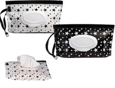 Portable Travel Wipes Case with Secure Lid, Reusable Tissues Dispenser,Baby Trav