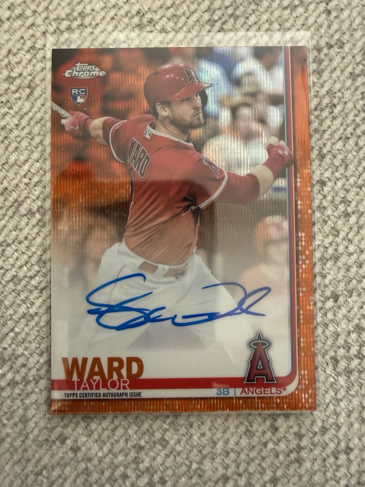 2019 topps chrome taylor ward orange refractor /25  rookie auto Rookie Card