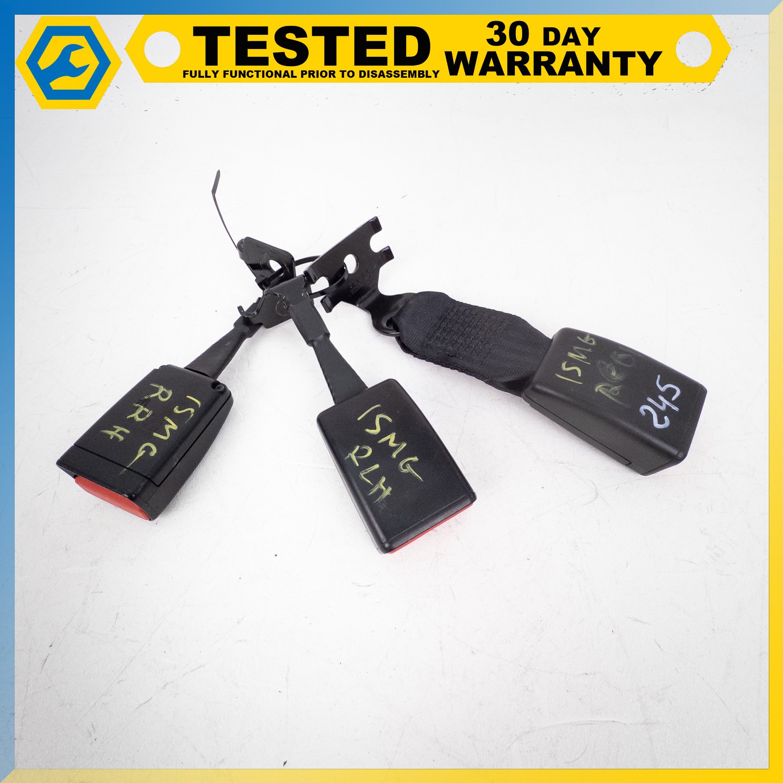 14-17 MASERATI GHIBLI REAR LEFT CENTER RIGHT SEAT BELT BUCKLE RECEIVER LATCH OEM