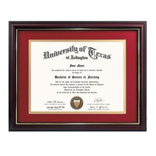 GraduationMall 8.5x11 Diploma Frame, Red/Gold Mat, Display 11x14 Cert