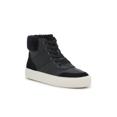 Ugg Cakewalk High Black Leather suede High-Top Shearling Collar Sneaker size 9.5