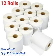 12 Rolls 220 DYMO 4XL Direct Thermal Shipping Labels 4" x 6" 1744907 Compatible