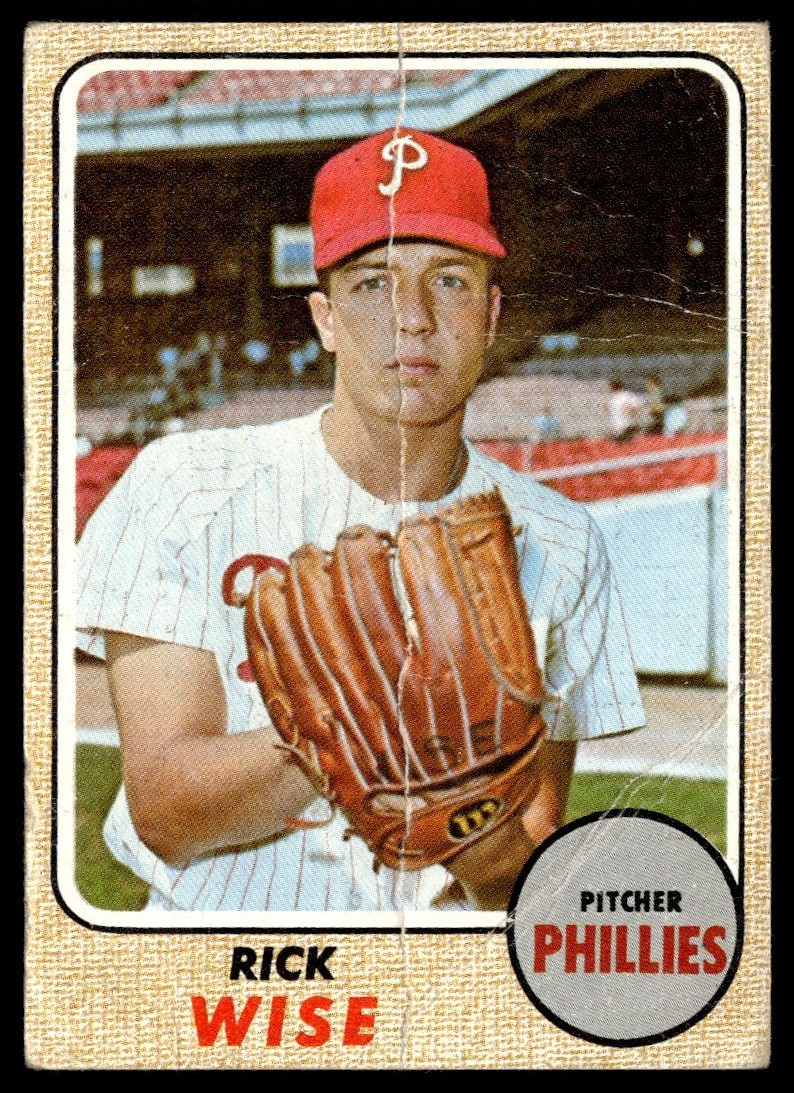 1968 Topps Rick Wise  -- Philadelphia Phillies #262