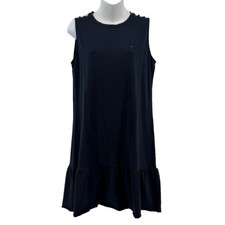 Tommy Hilfiger Dress Women Navy Ruffle Hem Classic Preppy Small NWT