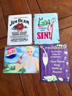 4 Assorted Metal Wall Signs Drinks Advertising Home Bar Kitchen Excellent Cond